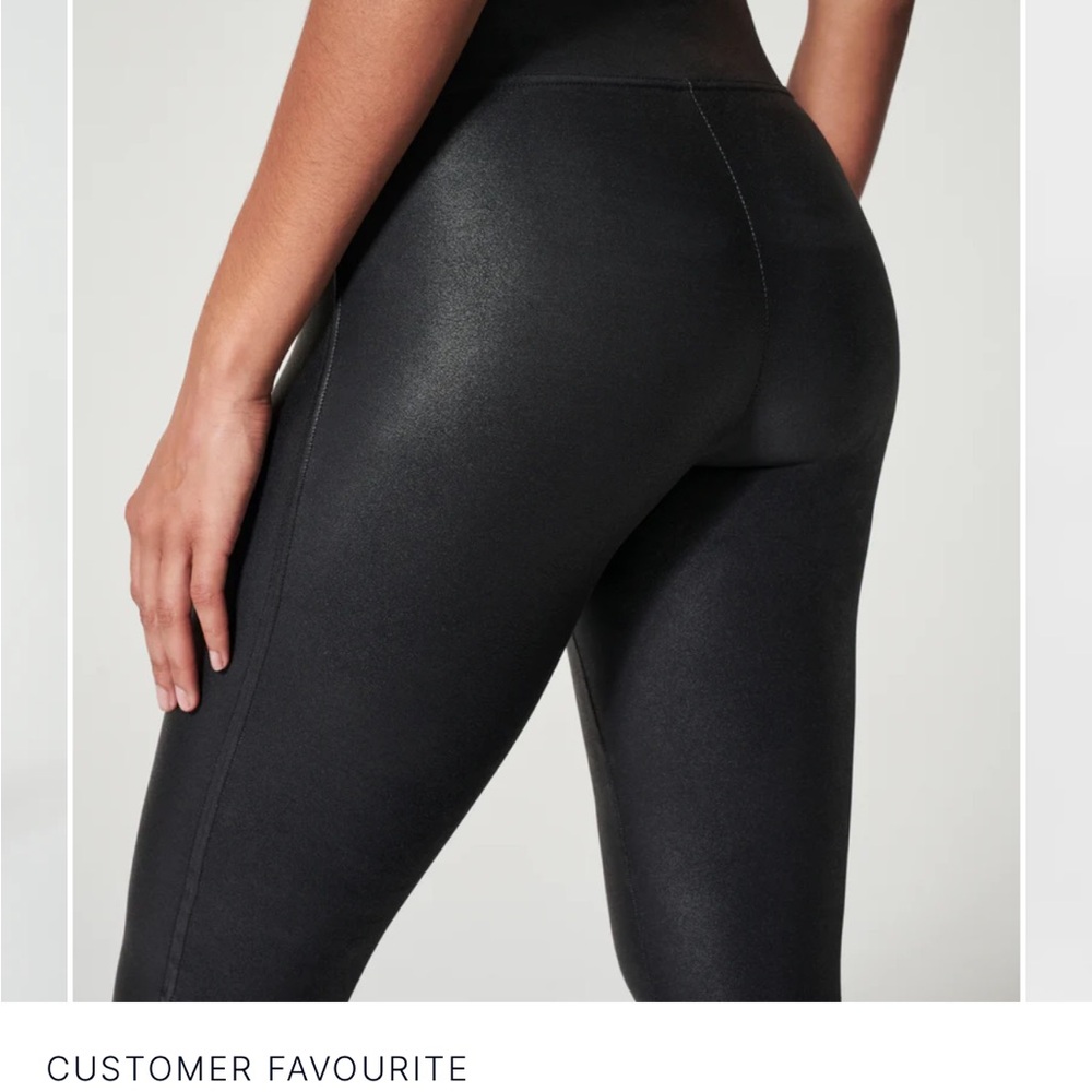 SPANX faux leather Black Leggings - Picture 3 of 3